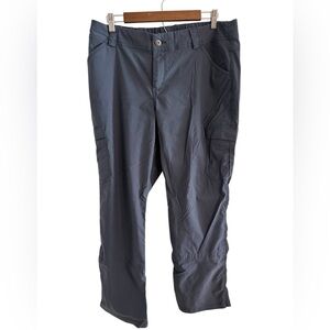 Duluth Trading Cargo Pants Womens 16x31 Gray Ink Convertible Capri Nylon Stretch